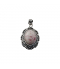 PENDENTIF ARGENT BRODÉ ET CINNABAR, COLLECTION INDE, FEMME 