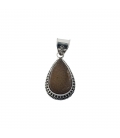INDIAN PENDANT, EMBROIDERED SILVER AND AGATE DRUZZY,