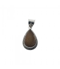 PENDENTIF ARGENT BRODÉ ET AGATE DRUZZY, COLLECTION INDE, FEMME 