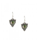 INDIAN EARRINGS,SILVER AND GREEN COPPER TURQUOISE, FOR WOMEN