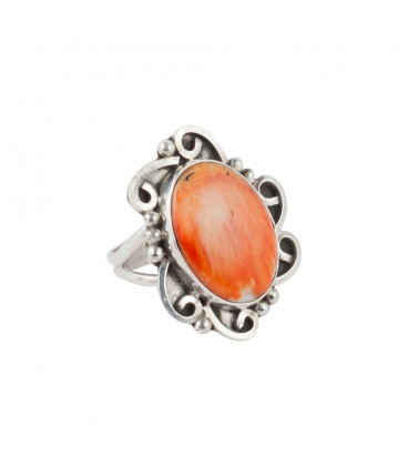 Big Native American Navajo Ring, Spiney Oyster and Silver 925, for women