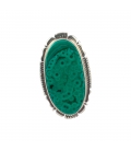 NATIVE AMERICAN NAVAJO RING, SILVER AND "DRY CREEK" TURQUOISE, FOR WOMEN