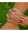 NATIVE AMERICAN NAVAJO CUFF IN EMBROIDERED BEADS by ANita Willis