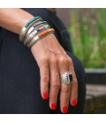 Native American Navajo Bracelet for Woman, Silver and "Red Oyster"