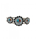 MULTI "SUN" ZUNI CUFF by Marisa Selecion, Multi Stones ON SILVER 925