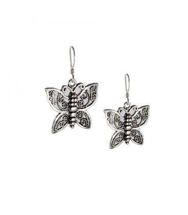 BOUCLES D'OREILLES BERBÈRES EN FILIGRANE D'ARGENT , POUR FEMME