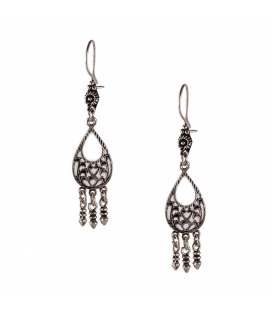 BOUCLES D'OREILLES BERBÈRES EN FILIGRANE D'ARGENT , POUR FEMME ET ENFANT 