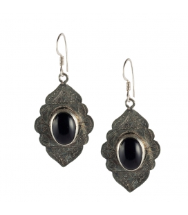  Boucles Touaregs en Argent estampé et Onyx, pour femme et enfant