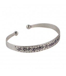 TUAREG CUFF, STAMPED SILVER, FOR WOMEN AND MEN