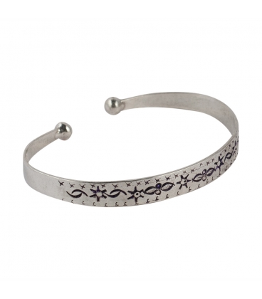 TUAREG CUFF, STAMPED SILVER, FOR WOMEN AND MEN