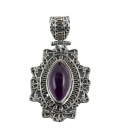  INDIAN PENDANT, SILVER AND AMETHYST, FOR WOMEN,