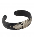 BRACELETS AFRICAINS FINS EN ARGENT ET CORNE, POUR FEMME ET ENFANT