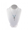 Collier "Liquid Silver", pendentif Thunderbird Argent et multi pierres, pour femme et enfant .