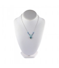 "Liquid Silver" necklace. Zuni multicolored pendant,for women and girls .