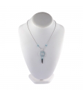 Collier "Liquid Silver", grand Dream Catcher Argent et Turquoise, pour femme et enfant.