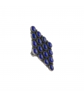 NATIVE AMERICAN NAVAJO RING, SILVER 925 AND LAPIS LAZULI, FOR WOMEN