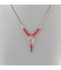 Collier "Liquid Silver", mini Dream Catcher, Argent et Corail pour femme et enfant.