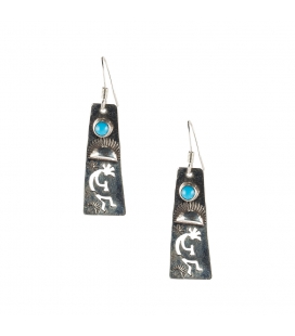 NATIVE AMERICAN NAVAJO EARRINGS, SILVER AND OPAL, WOMEN AND KIDS