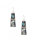 NATIVE AMERICAN NAVAJO EARRINGS, SILVER AND OPAL, WOMEN AND KIDS