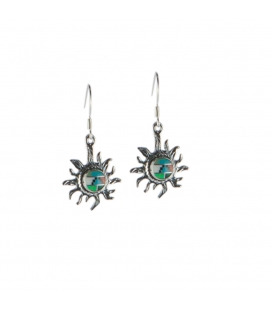 Boucles d' oreilles Zunis, Soleil Argent et multi pierres, pour femme et enfant 