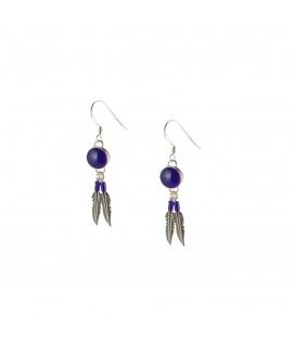 Boucles d' oreilles Navajos rondes, Argent et Lapis Lazuli, pour femme et enfant 