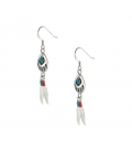 Boucles d' oreilles Navajos "Pattes d'Ours", Argent et Turquoise, pour femme et enfant