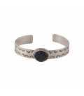 Banditas Creations 1 barr Bracelet, Stamped Silver and White Buffalo Turquoise, for women