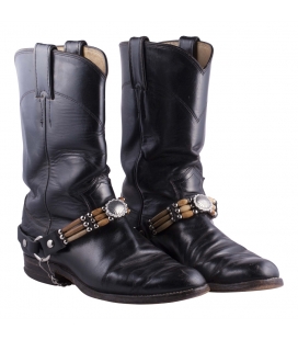 Accessoire Bottes 2 ou 3 rangs, en Cuir, corne et os, "Conchos" métal, origine USA, entièrement faite main, pour homme et femme