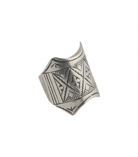 BAGUE TOUAREG GRAVEE HOMME OU FEMME, EN ARGENT 