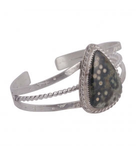 Bracelet "3 barrs Twisted" SL bijoux Créations en Argent et Jaspe, fait main, pour femme