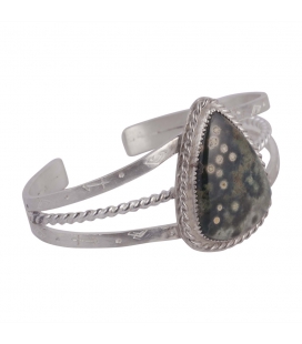 Bracelet Banditas Créations en Argent et Jaspe, fait main, pour femme