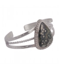 SL Bijoux Creations 2 bars Bracelet, Silver and Cowri, for women