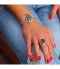 Bracelet Banditas Créations en Argent et Jaspe, fait main, pour femme