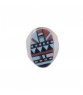 Grosse Chevalière Zuni" en Argent et marqueterie de pierres, homme ou femme