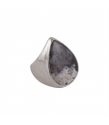 BAGUE INDIENNE EN ARGENT ET DENTRITE, POUR HOMME ET FEMME 