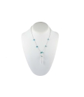 Collier Double Dream Catcher "Liquid Silver", Argent et pépites de Turquoise, pour femme et enfant