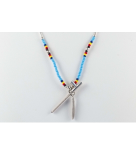 Collier "Liquid Silver" Calumé de la Paix, Argent et perles de rocaille, pour femme et enfant