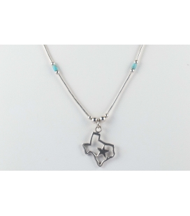 Collier "Liquid Silver" Arizona, Argent et Turquoise, pour femme et enfant