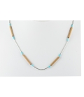 Collier "Liquid Silver", Argent, Turquoise et Bambou, pour femme et enfant