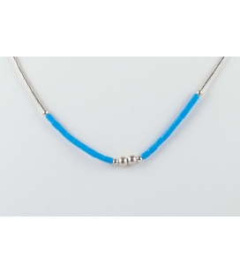 Collier "Liquid Silver", Argent et Turquoise, pour femme et enfant