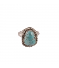 Banditas creations ring, Nacozari Turquoise on stamped Silver, women and men