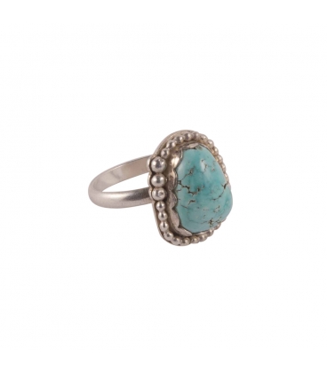 Banditas creations ring, Nacozari Turquoise on stamped Silver, women and men