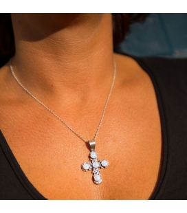 Native American NAVAJO WOMAN NECKLACE, "LIQUID SILVER" SILVER AND OPAL