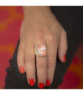 MULTI STONES AND SILVER RING, NATIVE AMERICAN ZUNI, WOMEN AND MEN