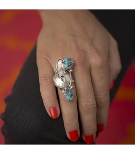 Native American Navajo Feather Ring for Woman or Man, Silver