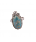 Banditas creations ring, Nacozari Turquoise on stamped Silver, women and men