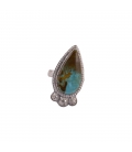 Banditas creations ring, Nacozari Turquoise on stamped Silver, women and men