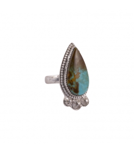 Bague Banditas Bijoux Créations, Turquoise "Compas" montée sur Argent 925 ,pour femme