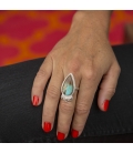 Bague Banditas Bijoux Créations, Turquoise "Royston" montée sur Argent 925 ,pour femme