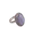 Bague Banditas Bijoux Créations, Calcédoine Bleue montée sur Argent 925 ,pour femme et enfant